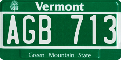 VT license plate AGB713