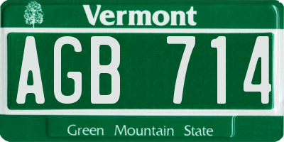 VT license plate AGB714