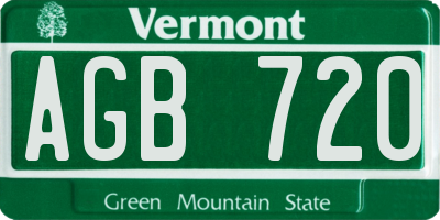 VT license plate AGB720