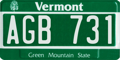 VT license plate AGB731