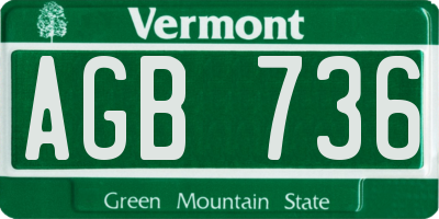 VT license plate AGB736