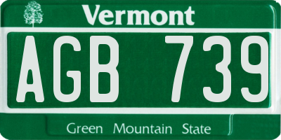 VT license plate AGB739