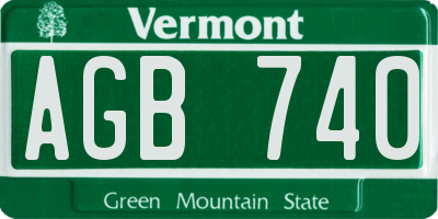 VT license plate AGB740