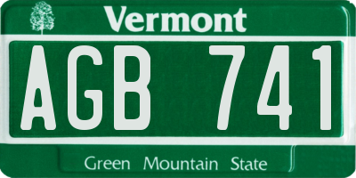 VT license plate AGB741