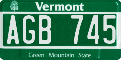 VT license plate AGB745