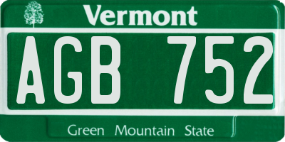 VT license plate AGB752