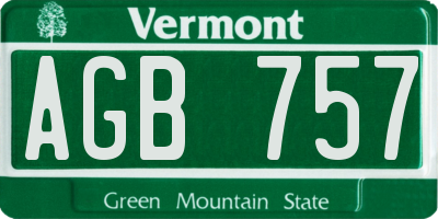 VT license plate AGB757