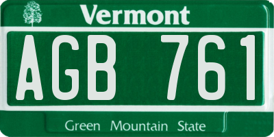 VT license plate AGB761