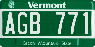 VT license plate AGB771