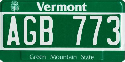 VT license plate AGB773