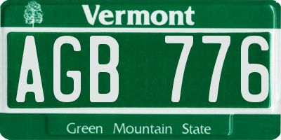 VT license plate AGB776