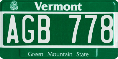 VT license plate AGB778