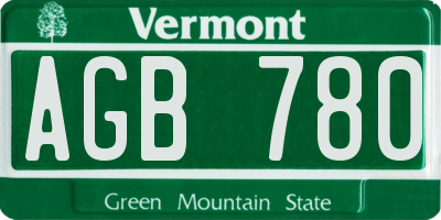 VT license plate AGB780