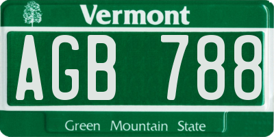 VT license plate AGB788