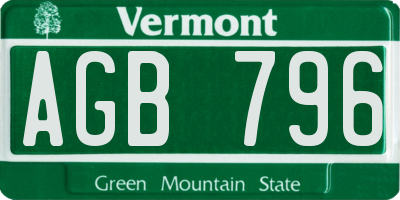 VT license plate AGB796