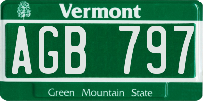 VT license plate AGB797
