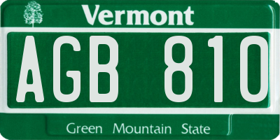 VT license plate AGB810