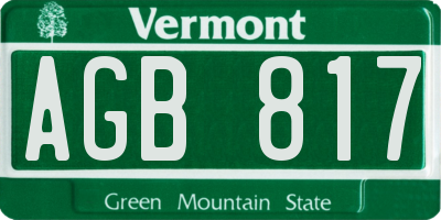 VT license plate AGB817