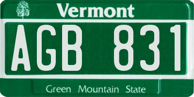 VT license plate AGB831