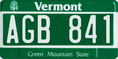 VT license plate AGB841