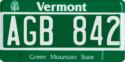 VT license plate AGB842