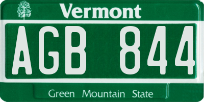 VT license plate AGB844