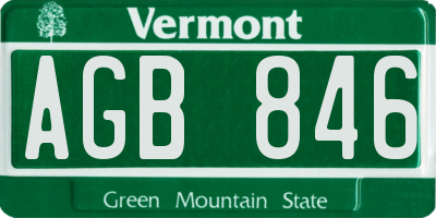 VT license plate AGB846