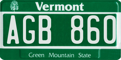 VT license plate AGB860