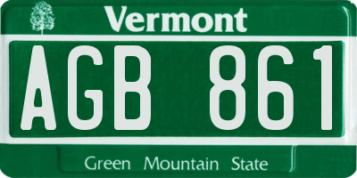 VT license plate AGB861