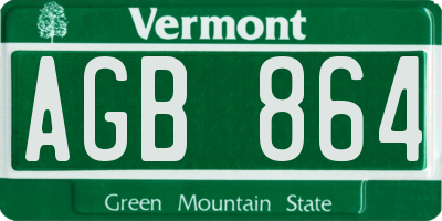 VT license plate AGB864