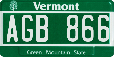 VT license plate AGB866