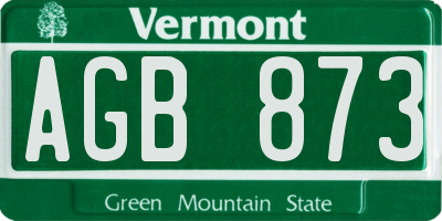 VT license plate AGB873