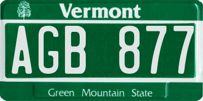 VT license plate AGB877