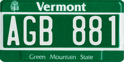 VT license plate AGB881