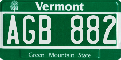 VT license plate AGB882