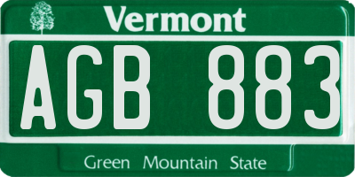 VT license plate AGB883