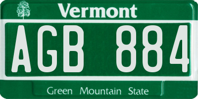 VT license plate AGB884