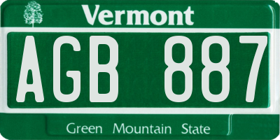 VT license plate AGB887