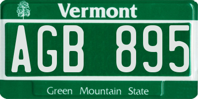 VT license plate AGB895