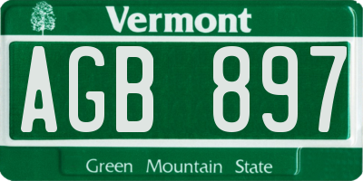 VT license plate AGB897