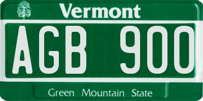 VT license plate AGB900