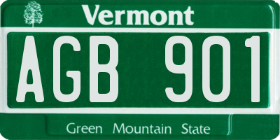 VT license plate AGB901