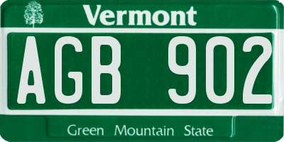 VT license plate AGB902