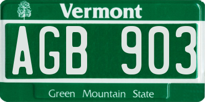 VT license plate AGB903