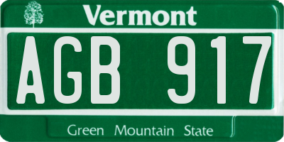 VT license plate AGB917