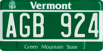 VT license plate AGB924