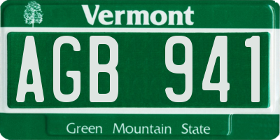 VT license plate AGB941