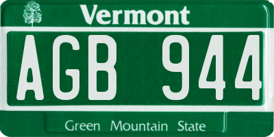 VT license plate AGB944