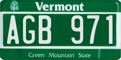 VT license plate AGB971