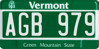 VT license plate AGB979